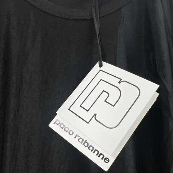 Paco Rabanne Black Draped Dress With Signature Piercing 34 | XS - Picture 5 of 15